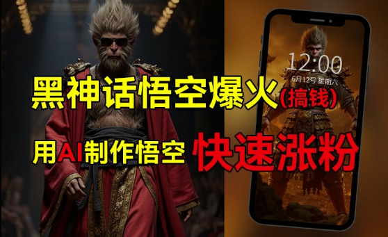 黑神话悟空爆火，已有人利用这波热点变现几十万，普通人也可用AI蹭上这波热度搞钱，有多重变现方法-晟哥学社资源库