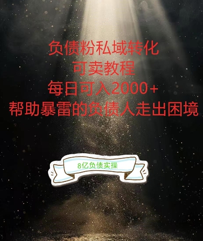 负债粉掘金计划，帮助负债者解决问题，债务规划，债务重组，最好的变现方式【揭秘】-晟哥学社资源库