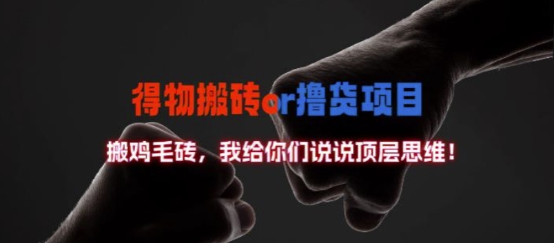 得物搬砖撸货项目?掰下数据，我给你们说说顶层思维【揭秘】-晟哥学社资源库