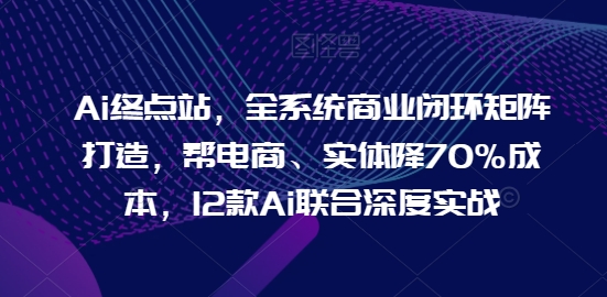 Ai终点站，全系统商业闭环矩阵打造，帮电商、实体降70%成本，12款Ai联合深度实战【0906更新】-晟哥学社资源库