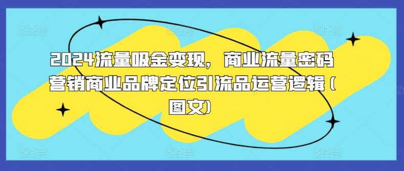 2024流量吸金变现，商业流量密码营销商业品牌定位引流品运营逻辑(图文)-晟哥学社资源库