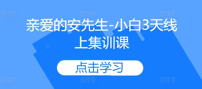 亲爱的安先生-小白3天线上集训课-晟哥学社资源库
