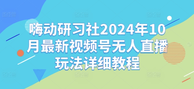 嗨动研习社2024年10月最新视频号无人直播玩法详细教程-晟哥学社资源库