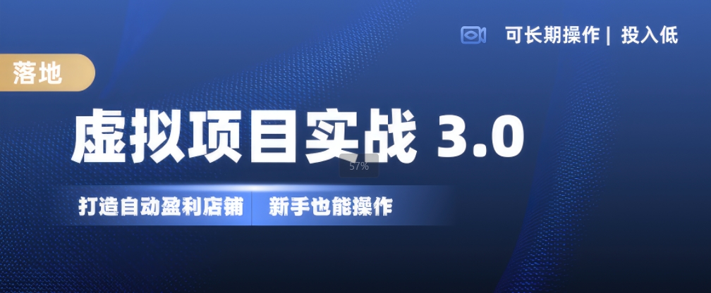 虚拟项目实战3.0，打造自动盈利店铺，可长期操作投入低，新手也能操作-晟哥学社资源库