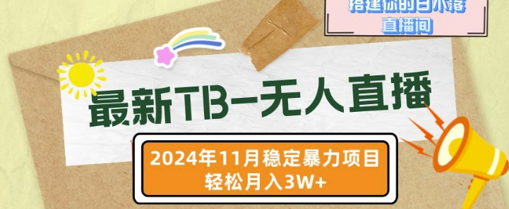 【最新TB-无人直播】11月最新，打造你的日不落直播间，轻松月入过W【揭秘】-晟哥学社资源库