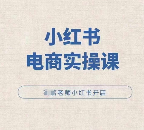 小红薯电商实操课，小红书开店实操必学课-晟哥学社资源库