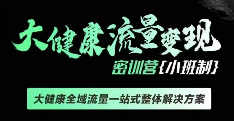千万级大健康变现课线下课，大健康全域流量一站式整体解决方案-晟哥学社资源库