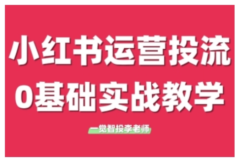 小红书运营投流，小红书广告投放从0到1的实战课，学完即可开始投放-晟哥学社资源库