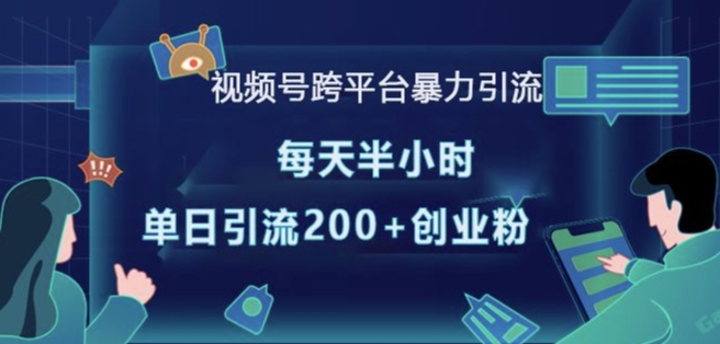 视频号跨平台暴力引流，每天半小时，单日引流200+精准创业粉-晟哥学社资源库