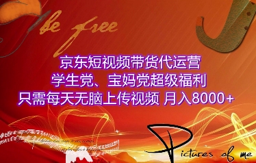 京东短视频带货代运营，学生党、宝妈党超级福利，只需每天无脑上传视频，月入8000+【仅揭秘】-晟哥学社资源库