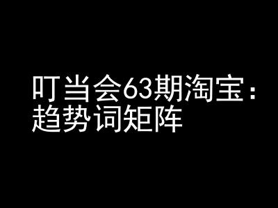《淘宝天猫打爆班》原创高阶技术第63期，趋势词矩阵技术和玩法-晟哥学社资源库