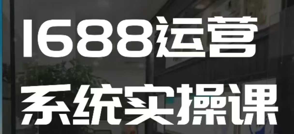1688高阶运营系统实操课，快速掌握1688店铺运营的核心玩法-晟哥学社资源库