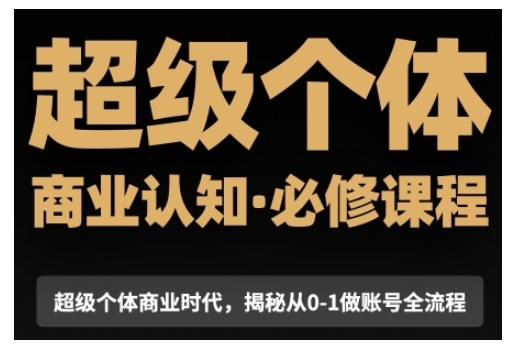 超级个体商业认知觉醒视频课，商业认知·必修课程揭秘从0-1账号全流程-晟哥学社资源库