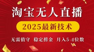 淘宝无人直播2025最新技术 无需值守，稳定捞金，月入5位数【揭秘】-晟哥学社资源库