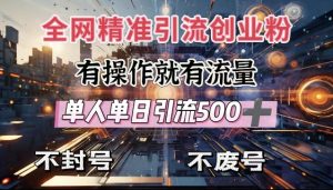 全网独家引流创业粉，有操作就有流量，单人单日引流500+，不封号、不费号-晟哥学社资源库