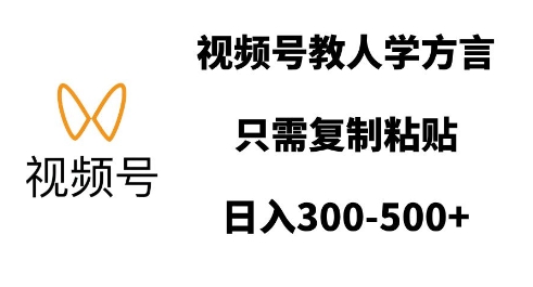 视频号教人学方言，只需复制粘贴，日入多张-晟哥学社资源库