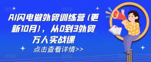 AI闪电做外贸训练营(更新25年1月),从0到3外贸万人实战课-晟哥学社资源库