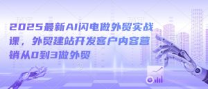 2025最新AI闪电做外贸实战课，外贸建站开发客户内容营销从0到3做外贸-晟哥学社资源库
