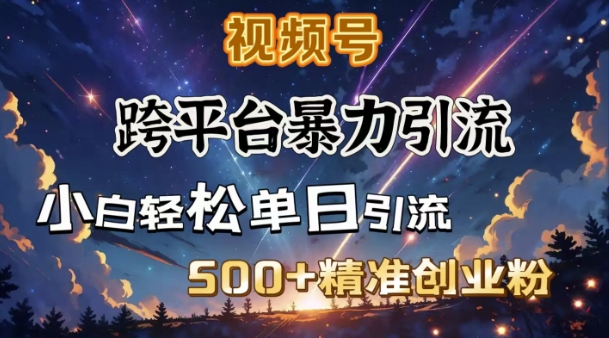 跨平台暴力引流，私域完美闭环，日引500+精准创业粉-晟哥学社资源库