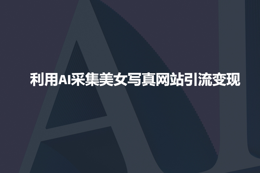 利用AI采集美女写真网站引流变现，引流嘎嘎的-晟哥学社资源库