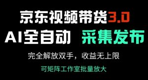 京东视频带货3.0，Ai全自动采集+自动发布，完全解放双手，收入无上限-晟哥学社资源库
