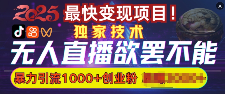 欲罢不能的无人直播引流，超暴力日引流1000+高质量精准创业粉-晟哥学社资源库