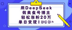 用DeepSeek做美食号博主,轻松涨粉20万,单日变现多张-晟哥学社资源库