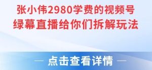 张小伟2980付费额视频号绿幕直播给你们拆解玩法-晟哥学社资源库