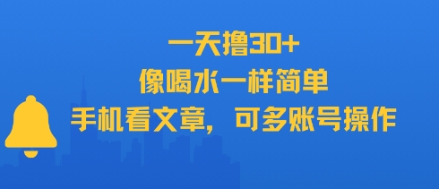 一天撸30+，像喝水一样简单，手机看文章，可多账号操作-晟哥学社资源库
