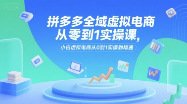 拼多多全域虚拟电商从零到1实操课，小白虚拟电商从0到1实操到精通-晟哥学社资源库