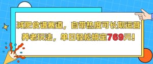 减肥食谱赛道，自带热度可长期运营，养老玩法，单日轻松搞定769-晟哥学社资源库