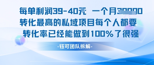 每单利润40一个月7k+转化最高的私域项目，每个人都要的产品转化率已经能做到100%-晟哥学社资源库