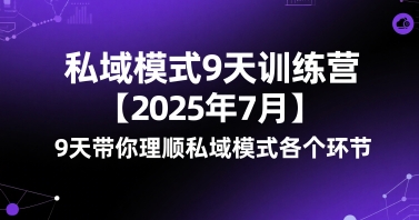 私域模式9天训练营【2025年7月】​9天带你理顺私域模式各个环节-晟哥学社资源库