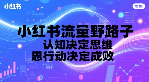 小红书流量野路子，认知决定思维，思维决定行动，行动决定成败-晟哥学社资源库