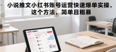 小说推文小红书账号运营快速爆单实操，这个方法，简单且粗暴-晟哥学社资源库