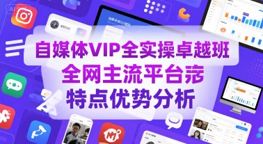 自媒体VIP全实操卓越班，全网主流平台特点优势分析-晟哥学社资源库