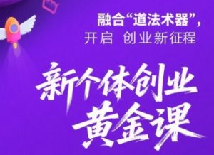新个体创业黄金课：道法术器四维抢占2025红利-晟哥学社资源库