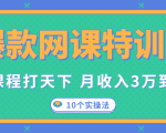 爆款网课特训营，一套课程打天下，网课变现的10个实操法，月收入3万到10万-晟哥学社资源库