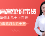 抖音高单价带货项目，一单佣金几十上百元，核心套路月入几十万（共3节）-晟哥学社资源库
