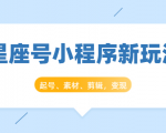 星座号小程序新玩法:起号、素材、剪辑,如何变现(附素材)-晟哥学社资源库
