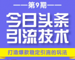 今日头条引流技术第9期,打造爆款稳定引流 百万阅读玩法,收入每月轻松过万-晟哥学社资源库
