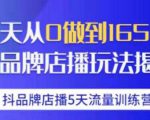 抖品牌店播·5天流量训练营:28天从0做到1650万,抖品牌店播玩法-晟哥学社资源库