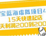 淘宝蓝海虚拟项目4.0，15天快速起店，单天利润200到2000元-晟哥学社资源库