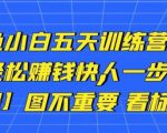 卓让闲鱼小白五天训练营，每天一小时，轻松赚钱快人一步-晟哥学社资源库
