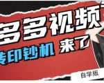 拼多多视频搬砖印钞机玩法,2021年最后一个短视频红利项目-晟哥学社资源库