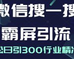 微信搜一搜霸屏引流课，打造被动精准引流系统，轻松日引300行业精准粉-晟哥学社资源库