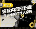 【毒舌电影合伙人亲授】抖音爆款内容涨粉课，5000万抖音大号首次披露涨粉机密-晟哥学社资源库
