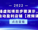 新人实操虚拟项目步骤演示，0基础打造自动盈利店铺【视频课程】-晟哥学社资源库