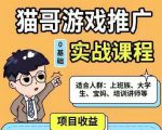 猫哥·游戏推广实战课程，单视频收益达6位数，从0到1成为优质游戏达人-晟哥学社资源库