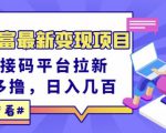东方财富最新变现项目，利用接码平台拉新，多号多撸，日入几百无压力-晟哥学社资源库